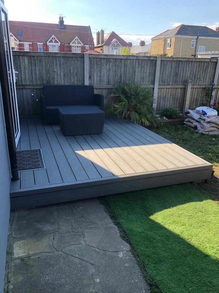 Learn how to make a decking from scratch using recycled plastic decking