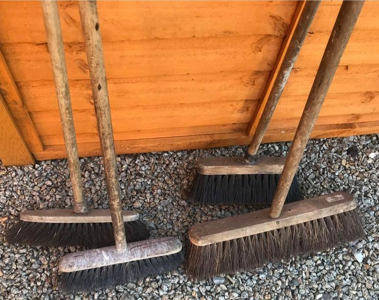 12 Inch Hard Wire Broom Head, Sweeping Brush, Heavy Duty Outdoor Patio Brush  Steel Bristle For Deck Scrubbing Floor Paving Yard Path Drive
